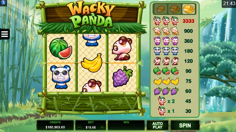 panda slot machine wins